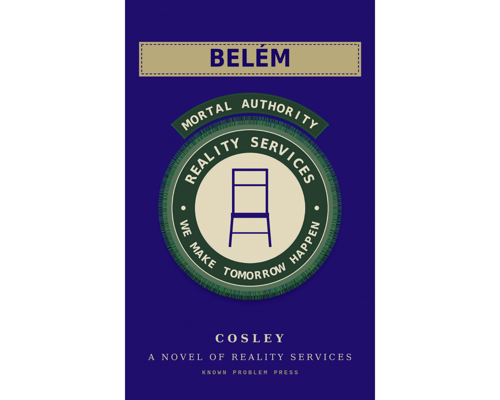 Book cover for 'Belém' by Cosley, featuring a deep purple background with a central circular emblem in green, cream, and navy blue, and the title 'BELÉM' at the top.