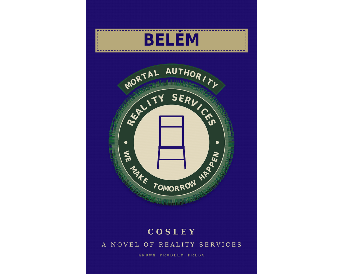 Book cover for 'Belém' by Cosley, featuring a deep purple background with a central circular emblem in green, cream, and navy blue, and the title 'BELÉM' at the top.