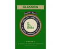 Book cover for 'Glasgow Route Back: Reality Services' by Cosley, featuring a green background with a central circular emblem and text.